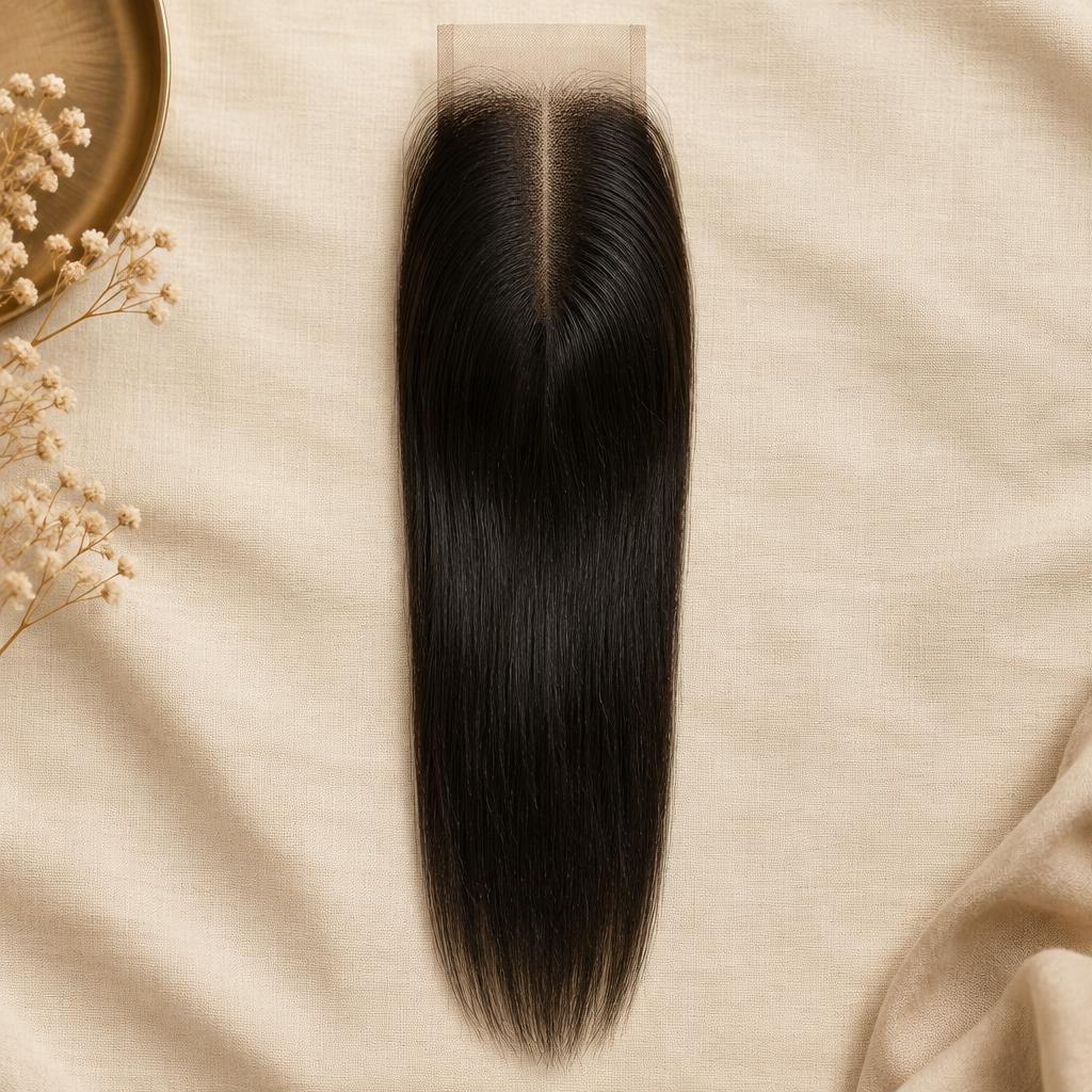 HD 2x6 lace closure with black human hair