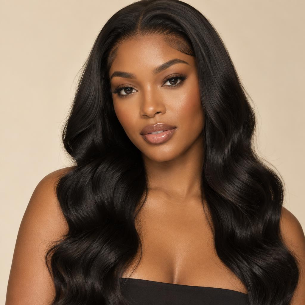 Hand-built custom HD lace front wig on a mannequin head